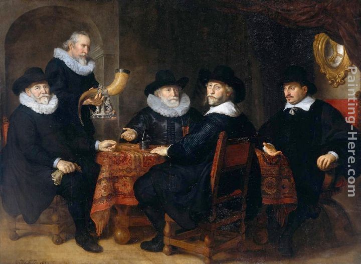 Govert Teunisz Flinck Four Governors of the Arquebusiers' Civic Guard